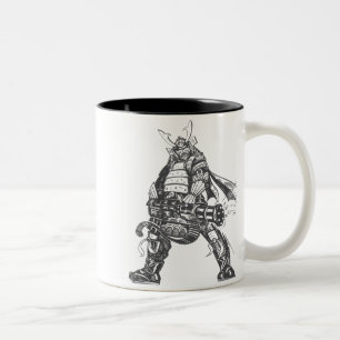 Tasse 2 Couleurs Un Guerrier Samouraï Avec Un Arme À Feu Rapide