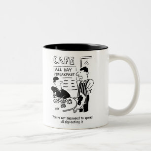 Tasse 2 Couleurs Un homme passe toute la journée à manger un petit-