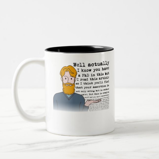 Tasse 2 Couleurs Un humour féministe de Well Actually (Gauche)