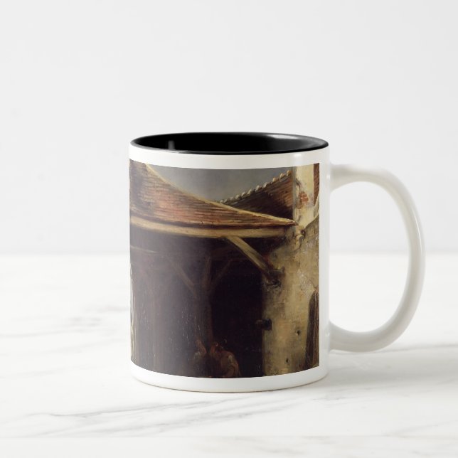 Tasse 2 Couleurs Un maréchal-ferrant chaussant un cheval (Droit)