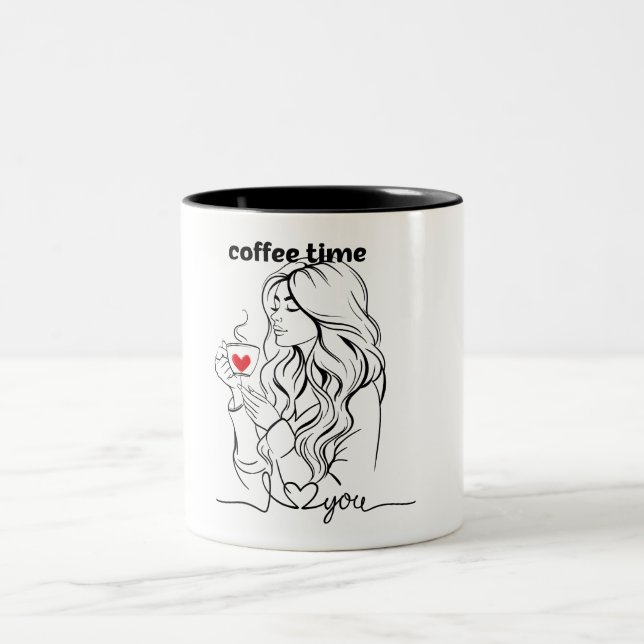 Tasse 2 Couleurs Un mignon café (Centre)