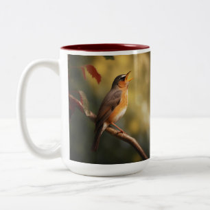 Tasse 2 Couleurs Un oiseau qui chante le matin
