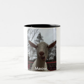 Tasse 2 Couleurs Une chèvre indique le Meow.