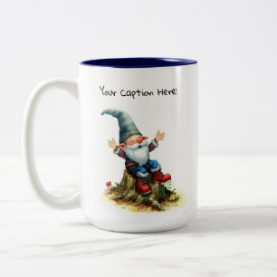 Tasse 2 Couleurs Une peinture aquarelle d'un gnome mignon