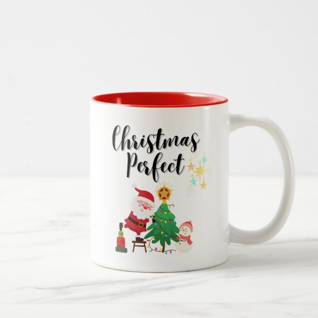 Tasse 2 Couleurs Une petite tarte de Noël parfaite (Droit)