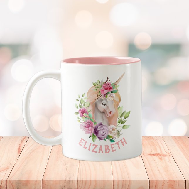 Tasse 2 Couleurs Unicorn Floral (Créateur téléchargé)