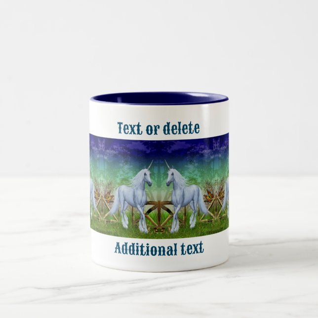 Tasse 2 Couleurs Unicorn Woodland Porte Imaginaire Cheval Personnal (Centre)