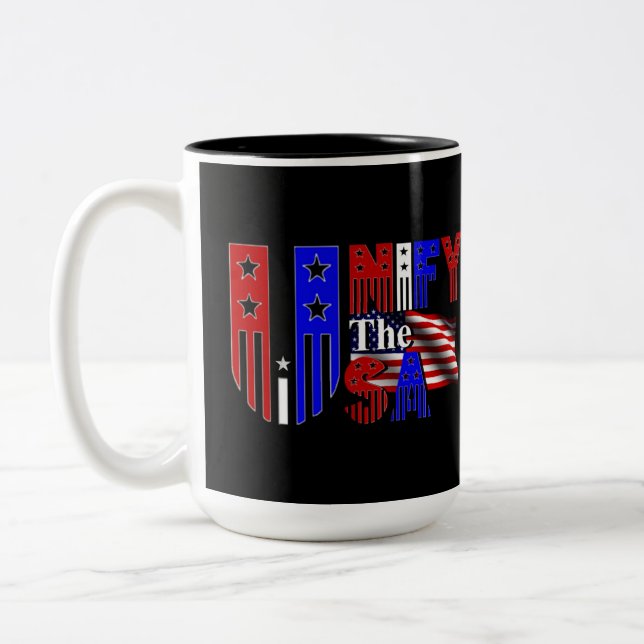 Tasse 2 Couleurs Unifier Le Logo Patriotique Des Etats-Unis (Gauche)