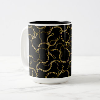 Tasse 2 Couleurs Urban Glam Gold Chains Pattern