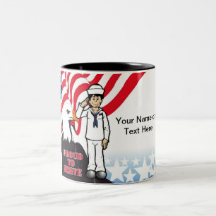 Tasse 2 Couleurs US Navy - Caricature masculine par PrintedPerfecti