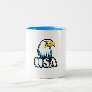 Tasse 2 Couleurs USA Bald Eagle (édition limitée en bleu)