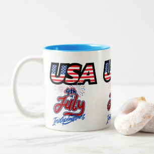 Tasse 2 Couleurs "USA Independence Day Ceramic Mug" (Mug en céramiq