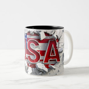Tasse 2 Couleurs USA Mug, 4th of July Mug, Indepen