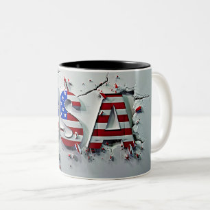 Tasse 2 Couleurs USA Mug, 4th of July Mug, Independence Day