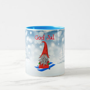 Tasse 2 Couleurs Vacance  Dieu Jul Nisse neige rouge