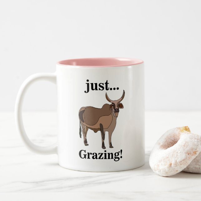 Tasse 2 Couleurs Vache animale zébu (Avec donut)