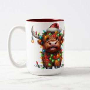 Tasse 2 Couleurs Vache des Highlands Noël