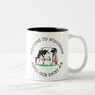 Tasse 2 Couleurs Vache du Wisconsin Producteur de lait Humour de ca