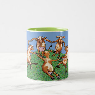 Tasse 2 Couleurs Vaches dansantes par Mootisse