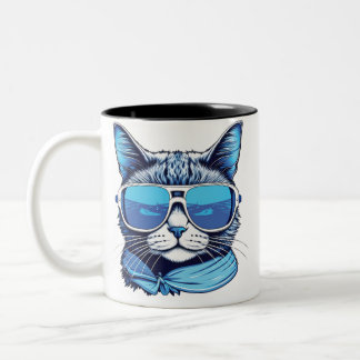 Tasse 2 Couleurs vaches hivernales chats chats vaches vaches vibes 