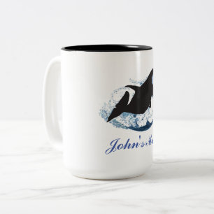 Tasse 2 Couleurs Vague baleine