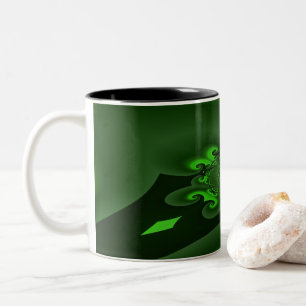 Tasse 2 Couleurs Vague Spirale Vert Foncé Et Lime