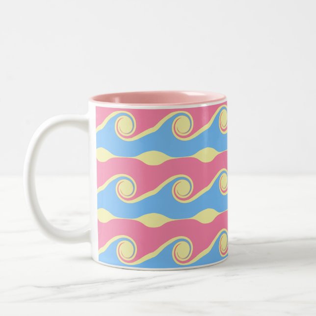 Tasse 2 Couleurs Vagues Abstraites (Gauche)