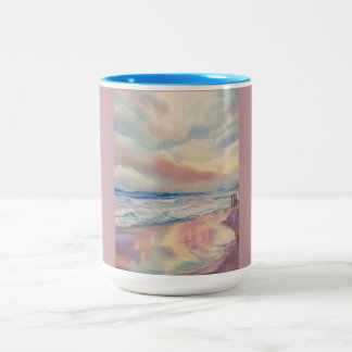 Tasse 2 Couleurs vagues de rivage de plage