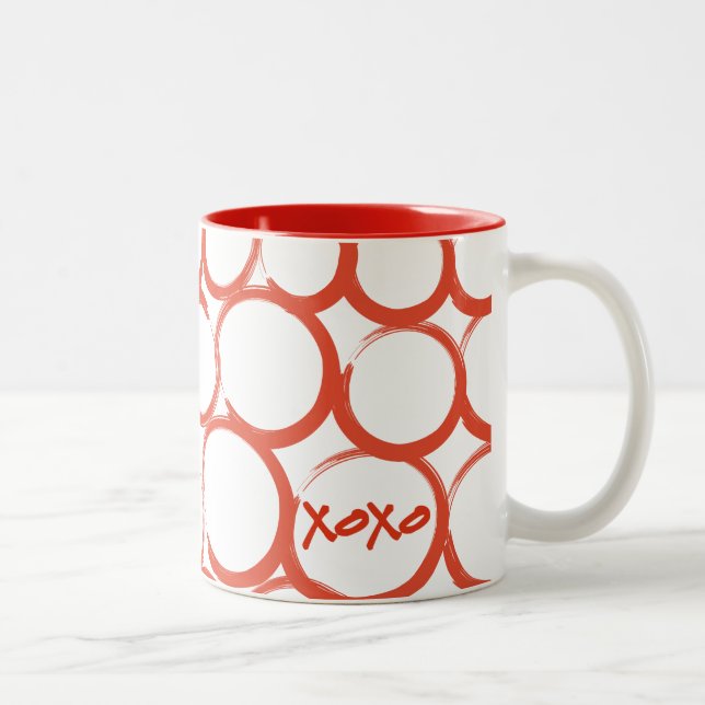 Tasse 2 Couleurs Valentine a peint XOXO (Droit)