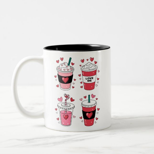 Tasse 2 Couleurs Valentines Day Latte Coffee Lover (Gauche)