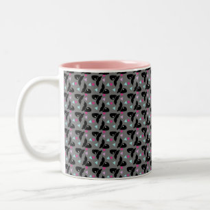 Tasse 2 Couleurs Valentines Jour Ditsy Bee Confetti géométrique