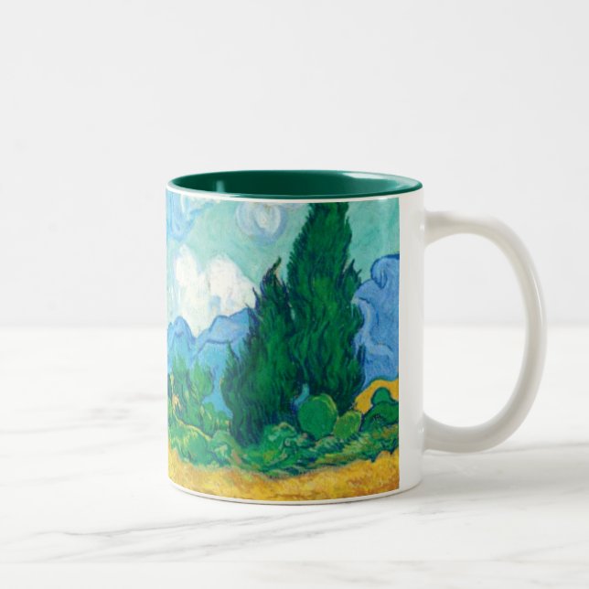 Tasse 2 Couleurs Van Gogh Wheatfield avec Cyprès (Droit)