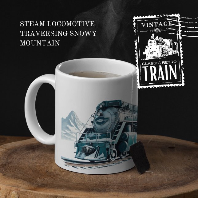 Tasse 2 Couleurs Vapeur Locomotive Traversée Snowy Mountain (Steam Locomotive Traversing Snowy Mountain cover from The Beekeeper Store)