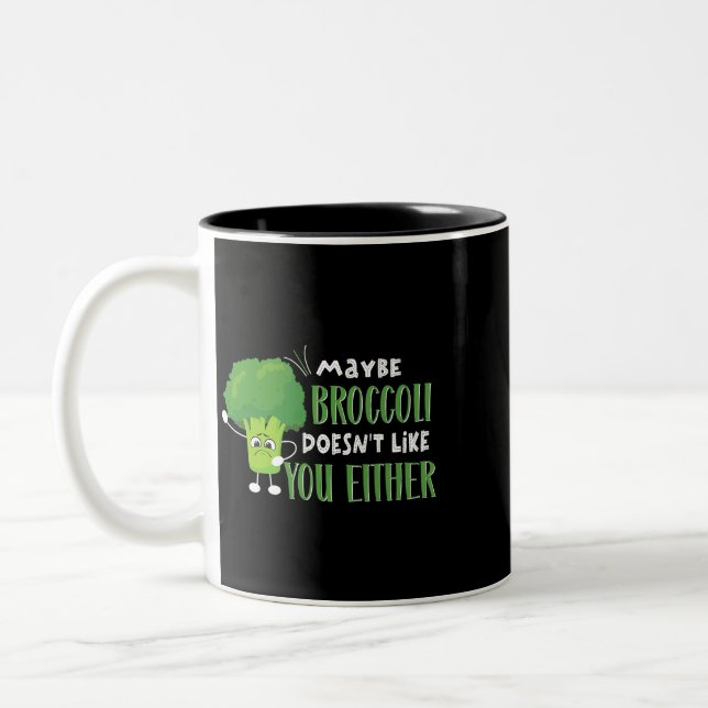 Tasse 2 Couleurs Vegetarian Vegetarian Vegas Peut-Être Broccoli ne  (Gauche)