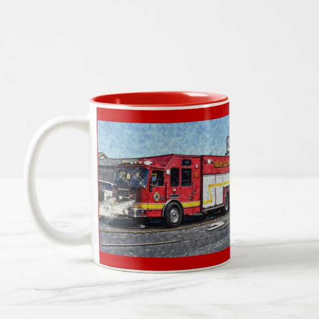 Tasse 2 Couleurs Véhicule d'urgence de la Secourt d'incendie (Gauche)