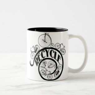 Tasse 2 Couleurs Vélos vintages Recycle Vêtements et cadeaux