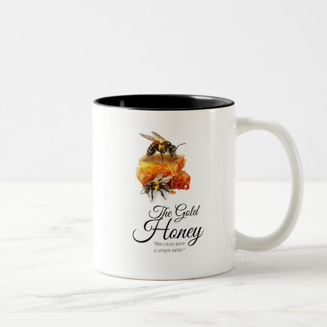 Tasse 2 Couleurs Vendeur de miel - apiculteur (Droit)