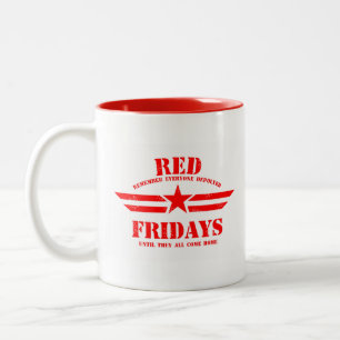 Tasse 2 Couleurs Vendredi ROUGE se rappelle chacun déployé