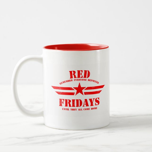 Tasse 2 Couleurs Vendredi ROUGE se rappelle chacun déployé (Gauche)