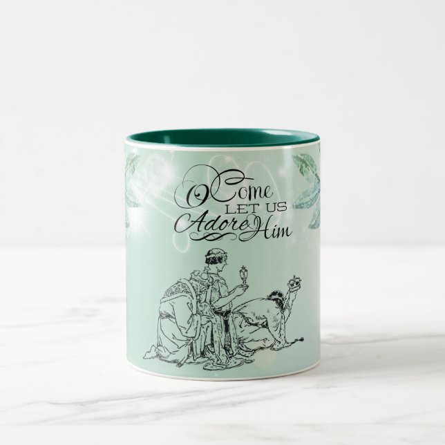 Tasse 2 Couleurs Venez Admirez-Le Trois Hommes Sages Noël (Centre)