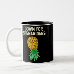 Tasse 2 Couleurs Vers Le Bas Ananas Pour Shenanigans Drôle S