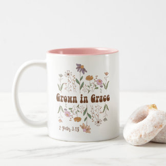 Tasse 2 Couleurs Verse de la Bible fleur sauvage grandit en grâce