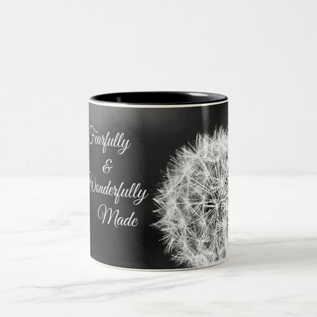 Tasse 2 Couleurs Verset biblique terriblement et merveilleusement f (Centre)