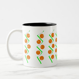 Tasse 2 Couleurs Vert orange Abstrait