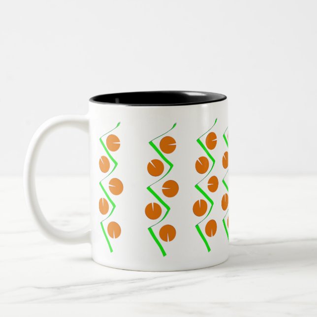 Tasse 2 Couleurs Vert orange Abstrait (Gauche)