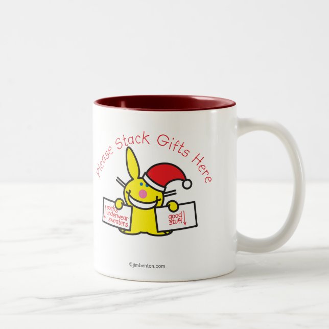 Tasse 2 Couleurs Veuillez empiler les cadeaux ici (Droit)