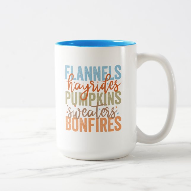 Tasse 2 Couleurs Vibes d'automne amusantes (Droit)