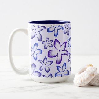 Tasse 2 Couleurs Vibrant Blue Purple Gradient Flower
