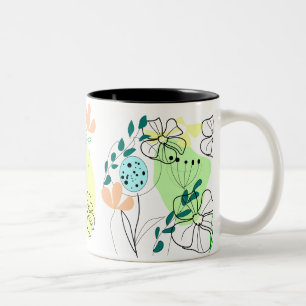 Tasse 2 Couleurs Vibrant Botanique Motif Coffee Cup