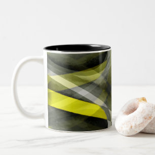 Tasse 2 Couleurs Vibrations des années 80 Jaune narcisse et gris Cu